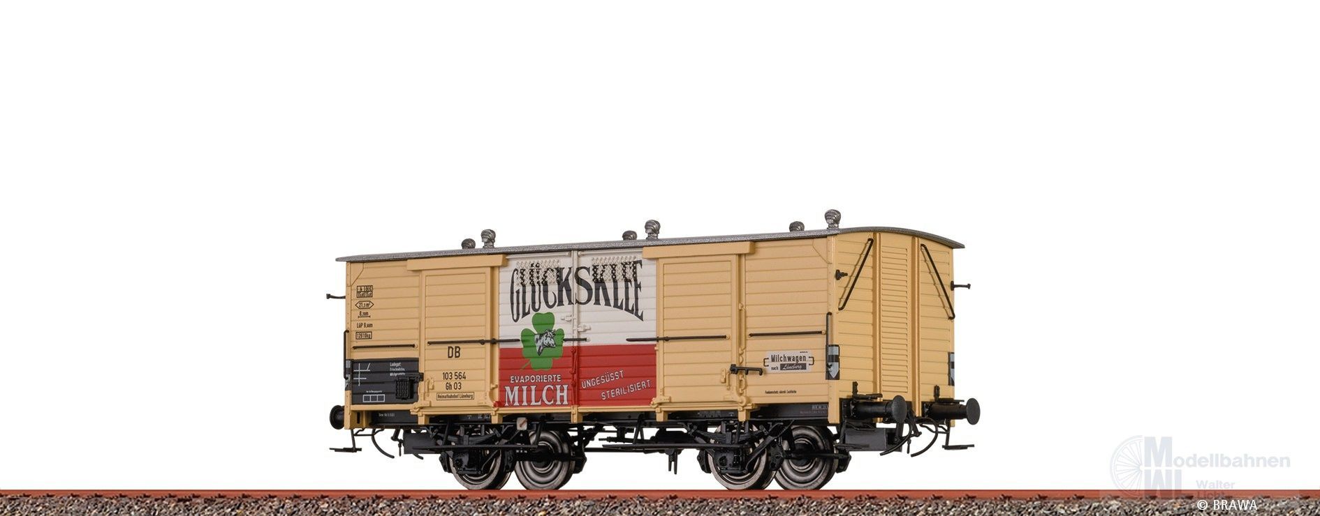 Brawa 50978 - Milchwagen DB Ep.III Glücksklee Gh03 H0/GL