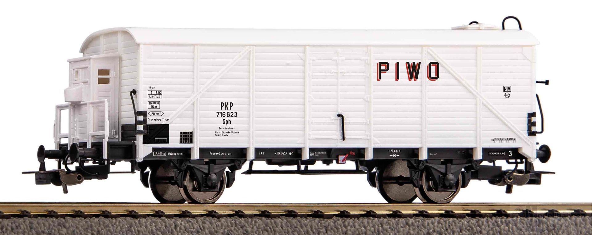 Piko 24514 - Kühlwagen PKP Ep.III ex Gkn Berlin mit Bremserhaus H0/GL Piko 24514 - Kühlwagen PKP Ep.III ex Gkn Berlin mit Bremserhaus H0/GL