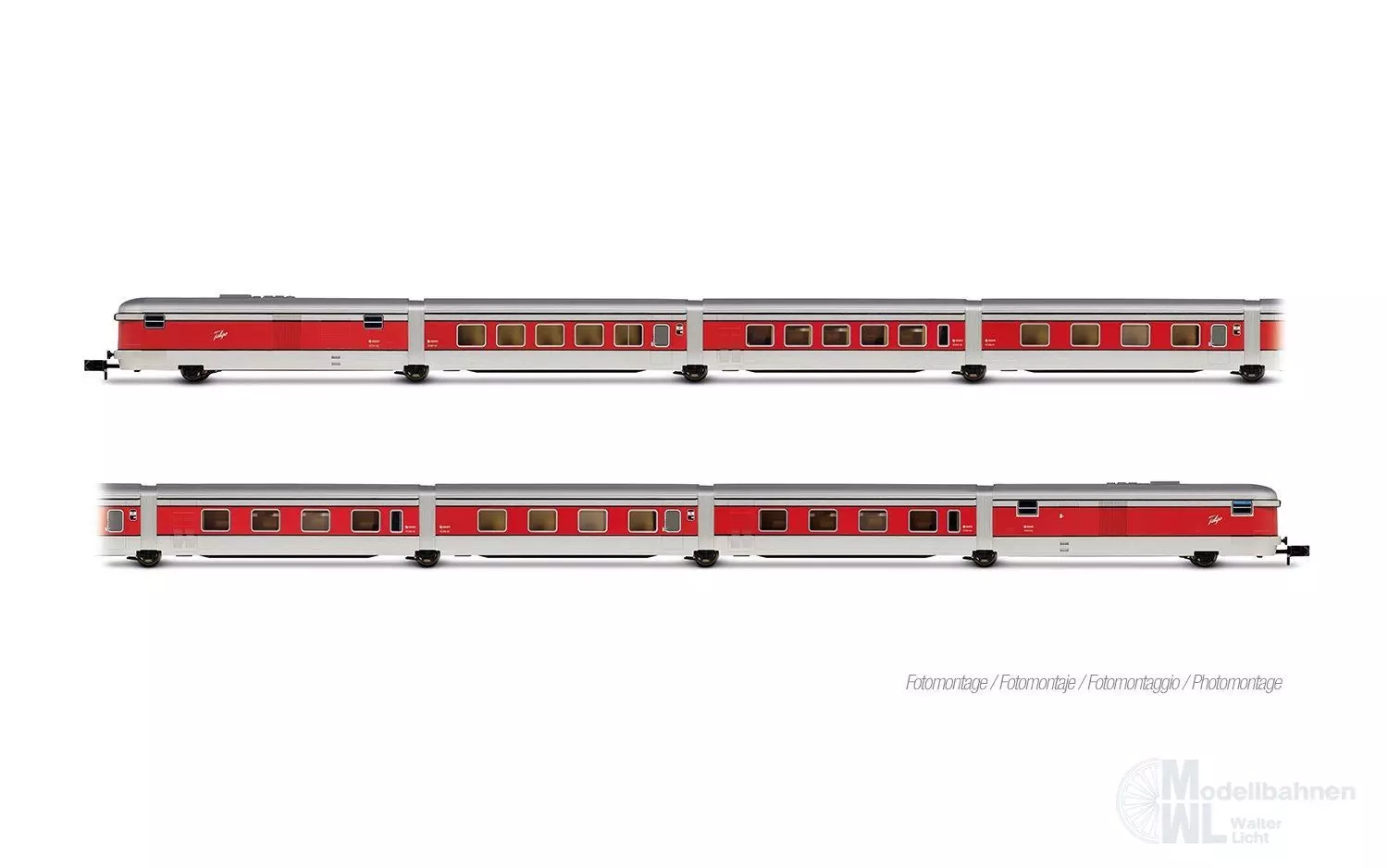 Arnold 4512 - Talgo Wagen-Set RENFE Ep.III/IV 8.tlg. Barcelona Grundset N 1:160