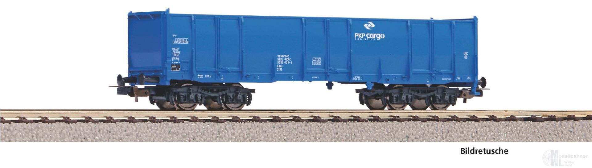 Piko 98553C1 - Hochbordwagen Eaos PKP Cargo Ep.IV blau 1.Betr.Nr. H0/GL