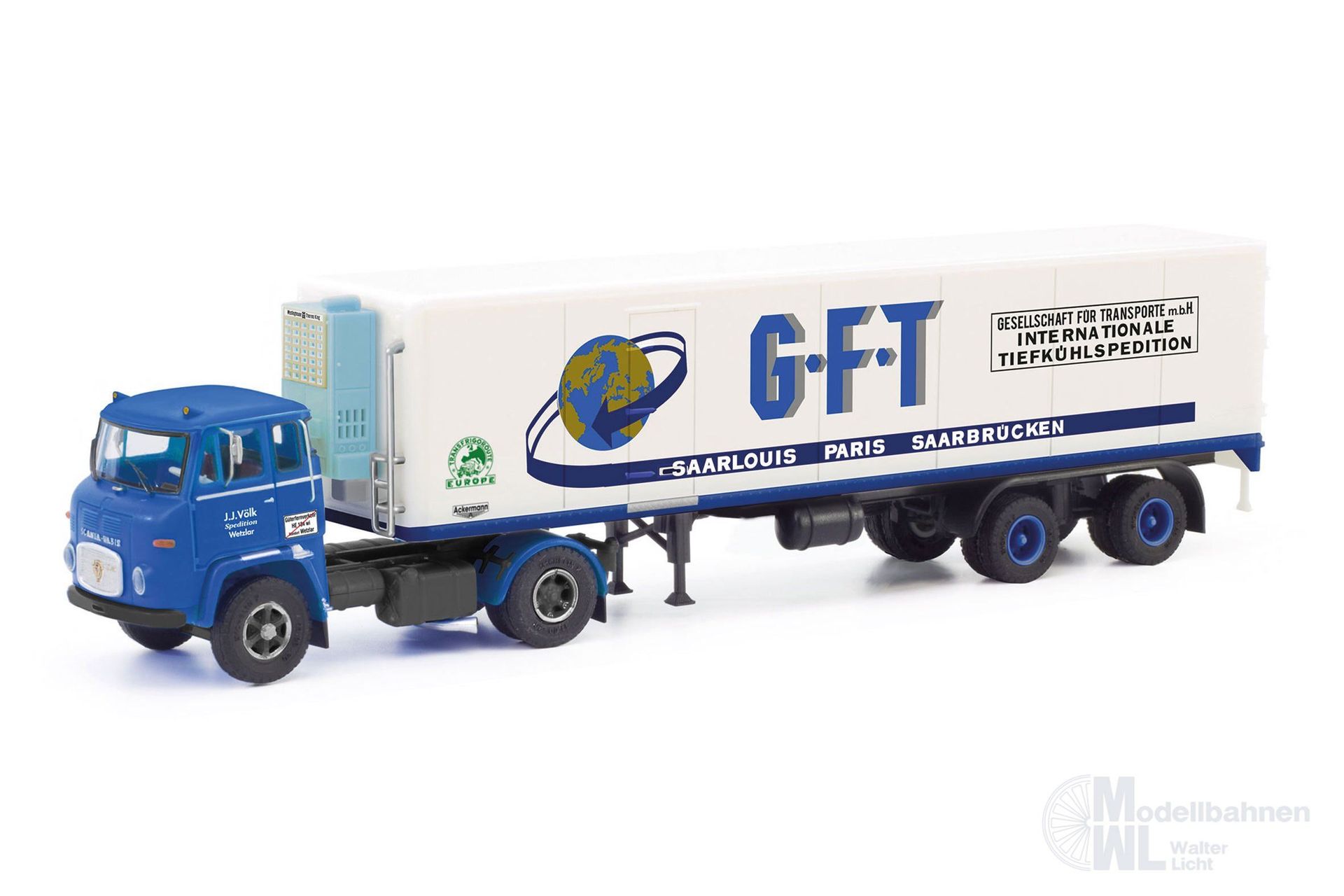 Herpa 87MBS026239 - Scania LB 76 Kühlkoffer-Satelzug GFT Wetz H0 1:87