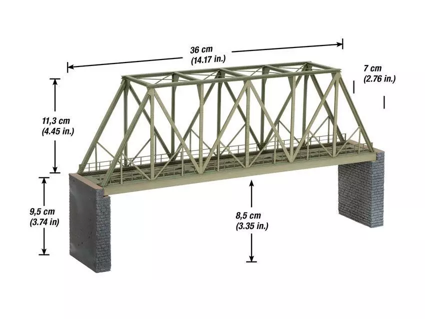 Noch 67029 - Kastenbrücke mit Brückenköpfen H0 1:87