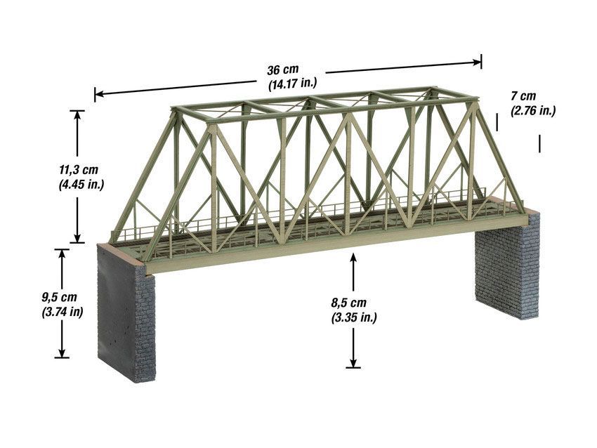 Noch 67029 - Kastenbrücke mit Brückenköpfen H0 1:87