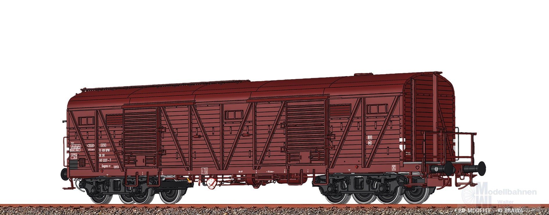 Brawa 51271 - Güterwagen ged. DR Ep.IV Gagms-v H0/GL