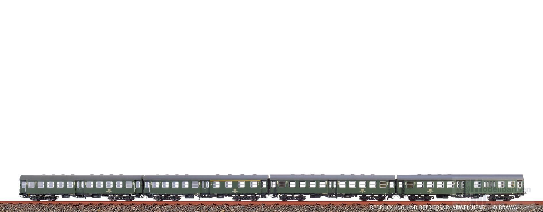 Brawa 46110 - Umbauwagen Set DB Ep.III 4.tlg. mit Beleuchtung H0/GL