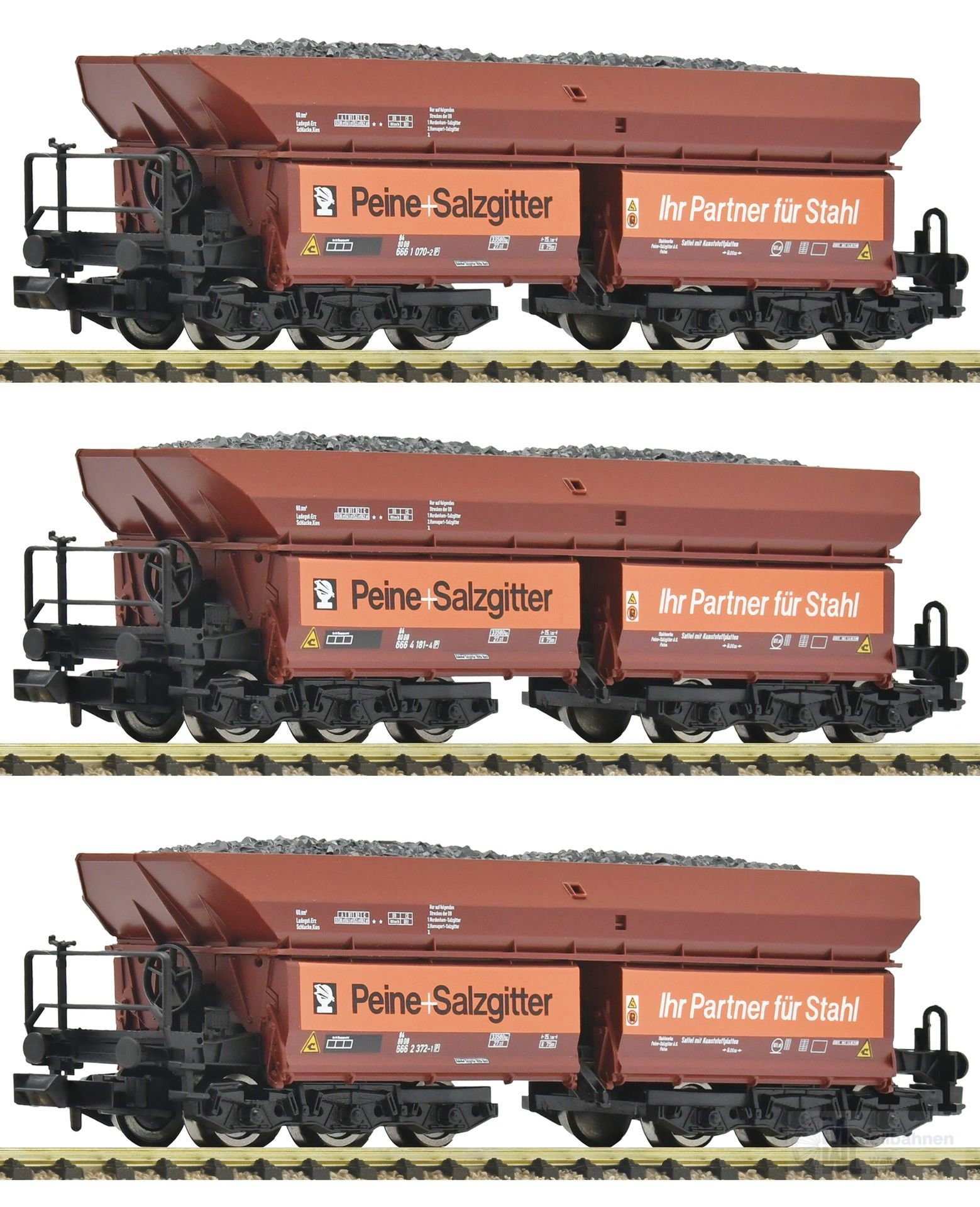 Fleischmann 6660150 - Erzwagen Set DB Ep.IV Peine Salzgitter 3.tlg. Set 2 N 1:160