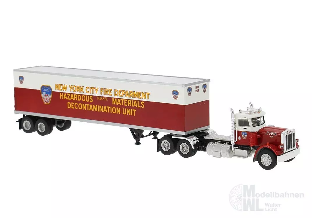 Brekina 85721 - Peterbilt 359 Koffersattelzug der FDNY (klassische Version) H0 1:87