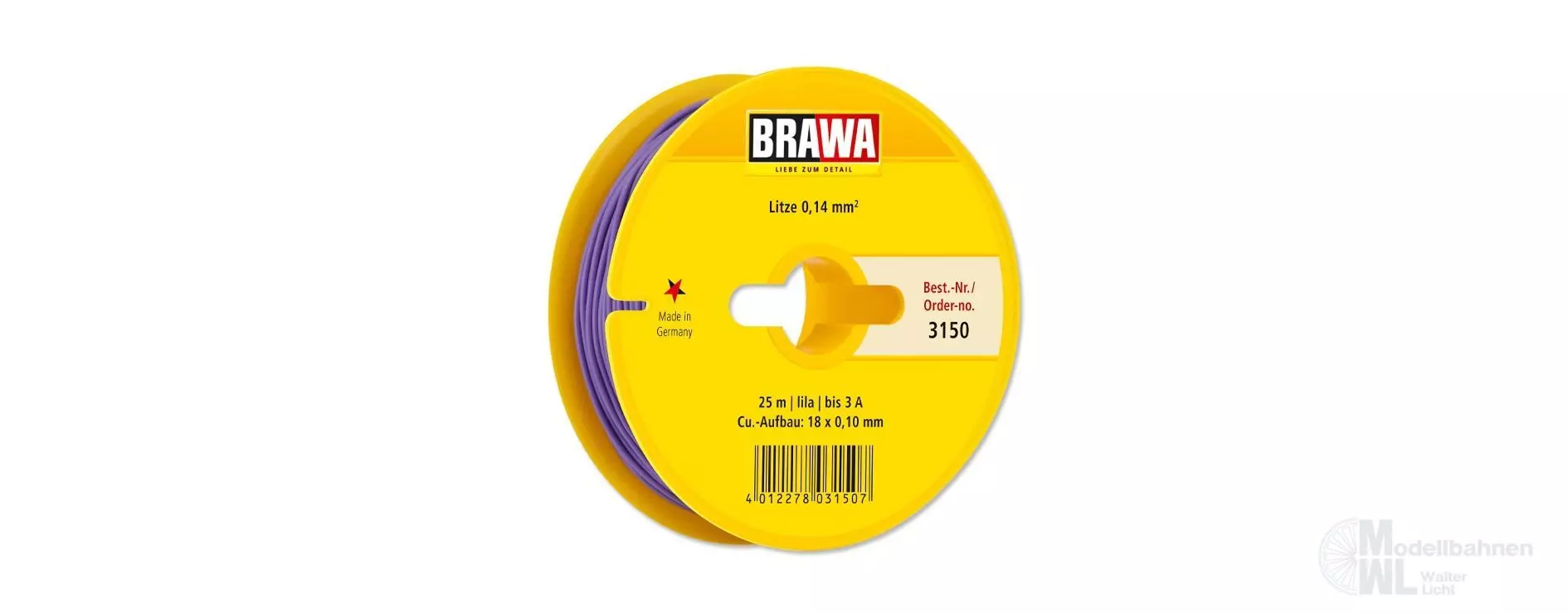 Brawa 3150 - Schaltlitze lila 0,14 mm² 25 m Spule