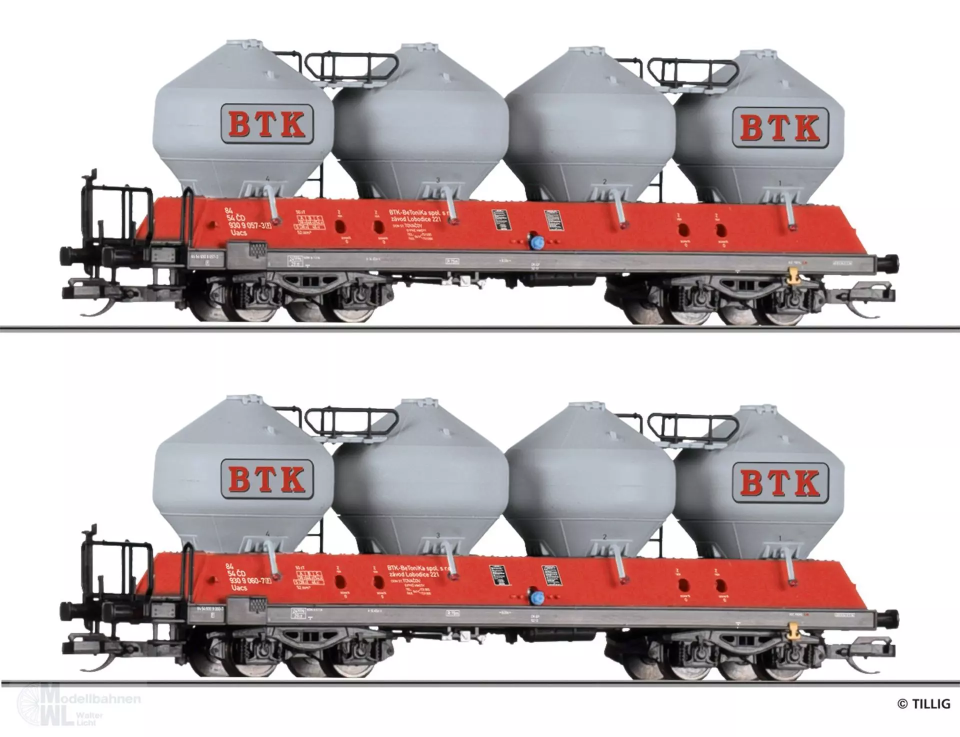 Tillig 01115 - Güterwagenset BETONIKA spol. s.r.o. Ep.V 2.tlg. TT 1:120