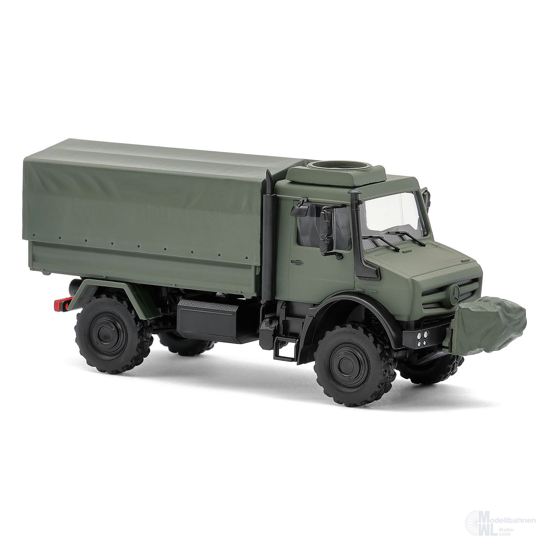 Busch 51058 - Unimog U5023 Militär Mattlackierung mit Seilwinde BAujahr 2014 H0 1:87