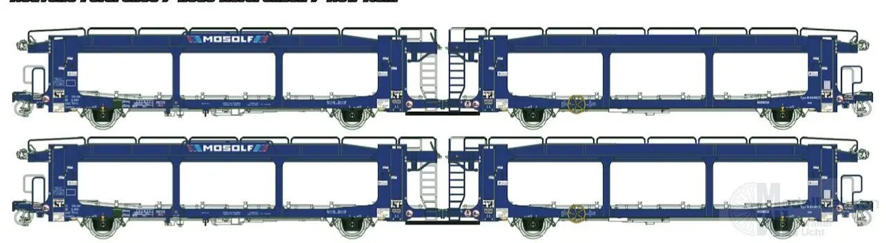 LS Models 32154 - Autotransportwagen Set MOSOLF TEN-RIV Ep.VI 2.tlg. H0/GL