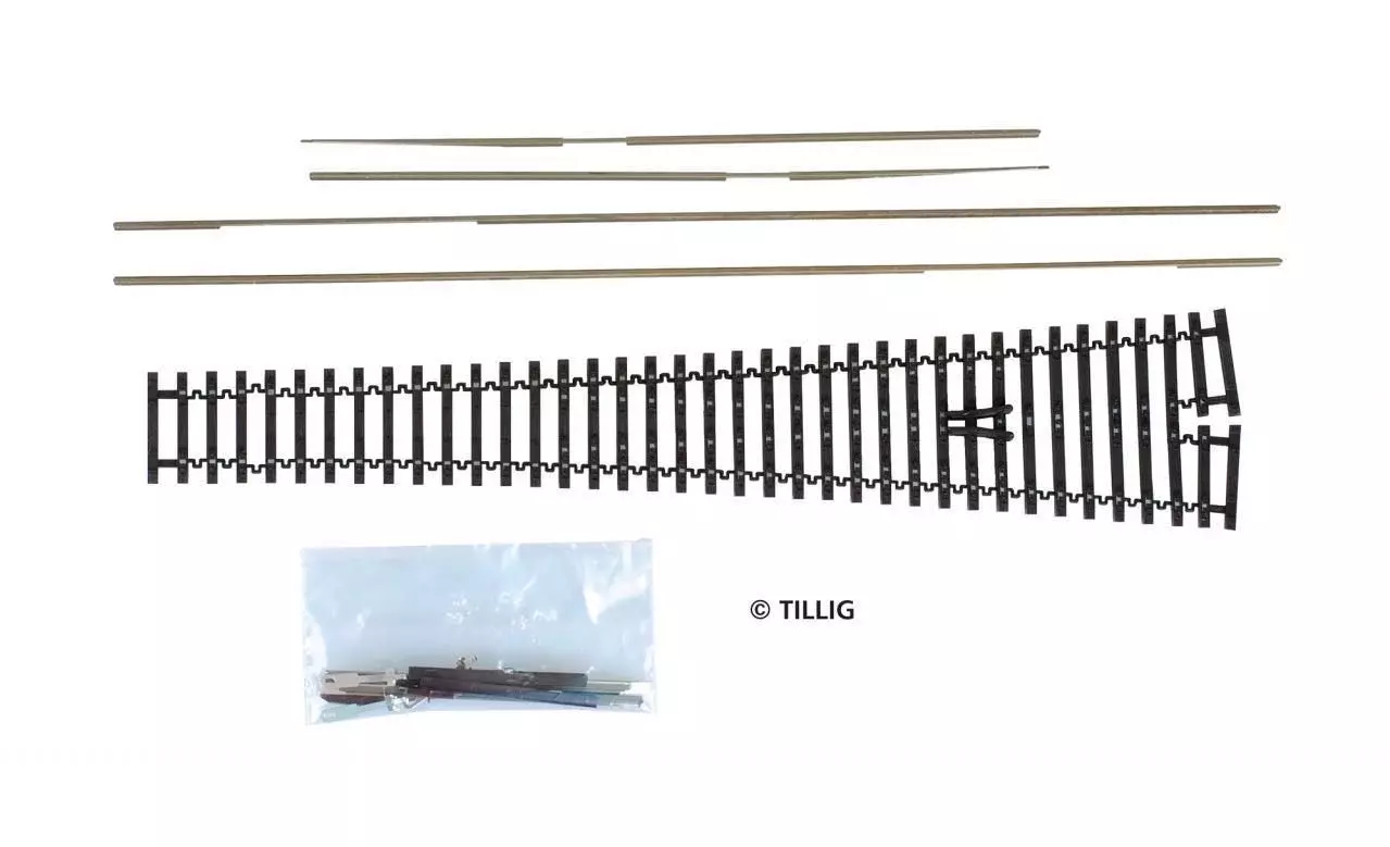Tillig 83427 - Bogenweiche Flexsteg 12° Bausatz brüniert TT 1:120