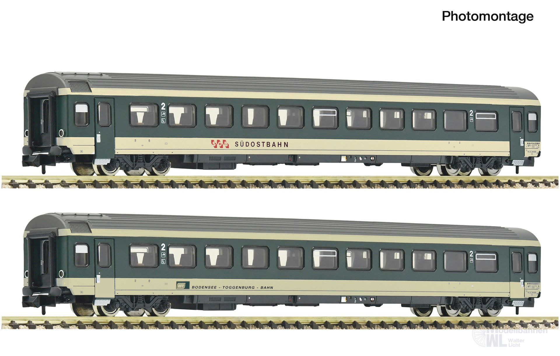 Fleischmann 6260095 - Personenwagen Set Voralpenexpress Ep.IV/V 2.tlg. Set 1 N 1:160
