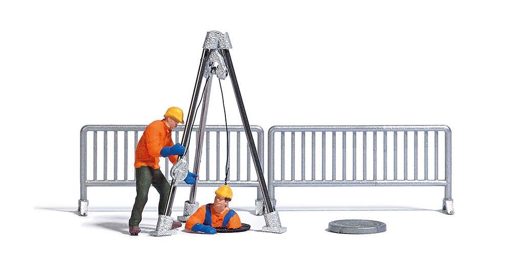 Busch 7907 - A-Set: Kanalarbeiter H0 1:87