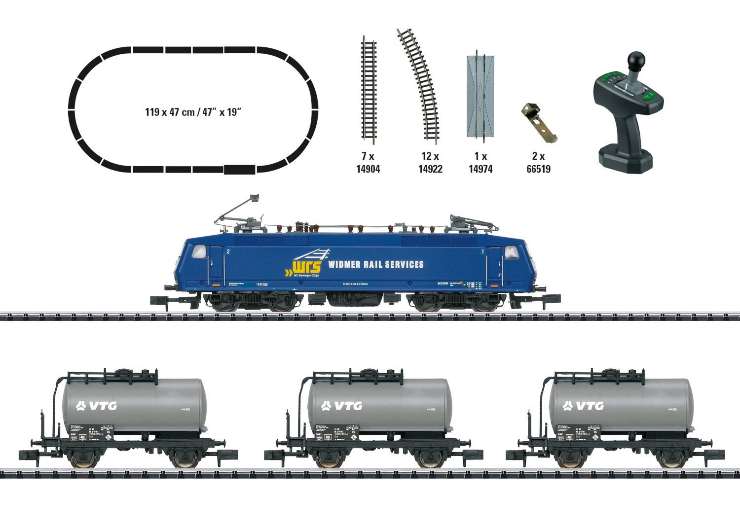 Trix 11158 - Startpackung Güterzug E-Lok BR 120 Ep.VI und Kesselwagen N 1:160
