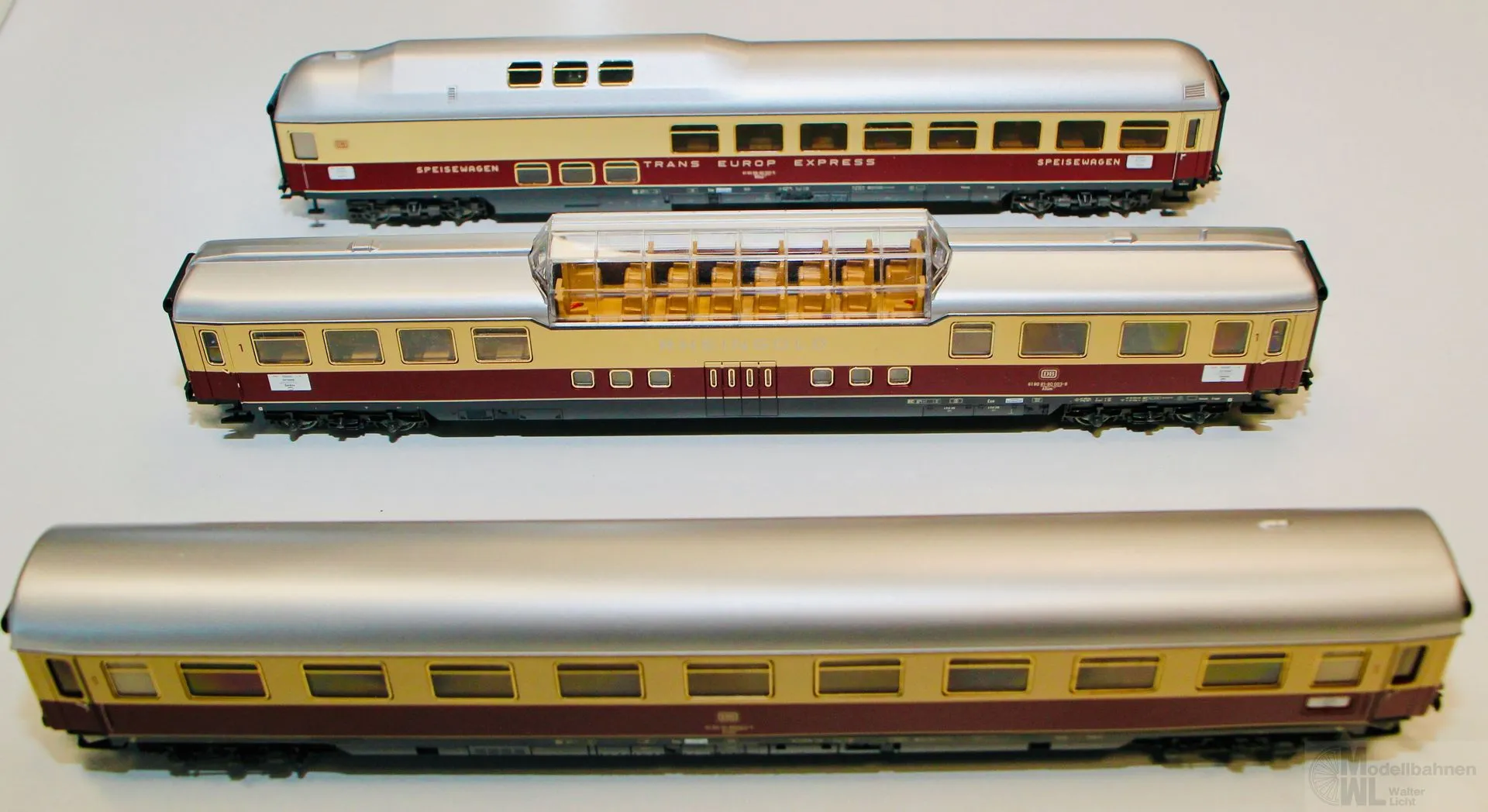 Märklin 42990 - MÄRKLIN - Wagen-Packung Rheingold TEE DB Ep.III/IV 3tlg. H0/WS