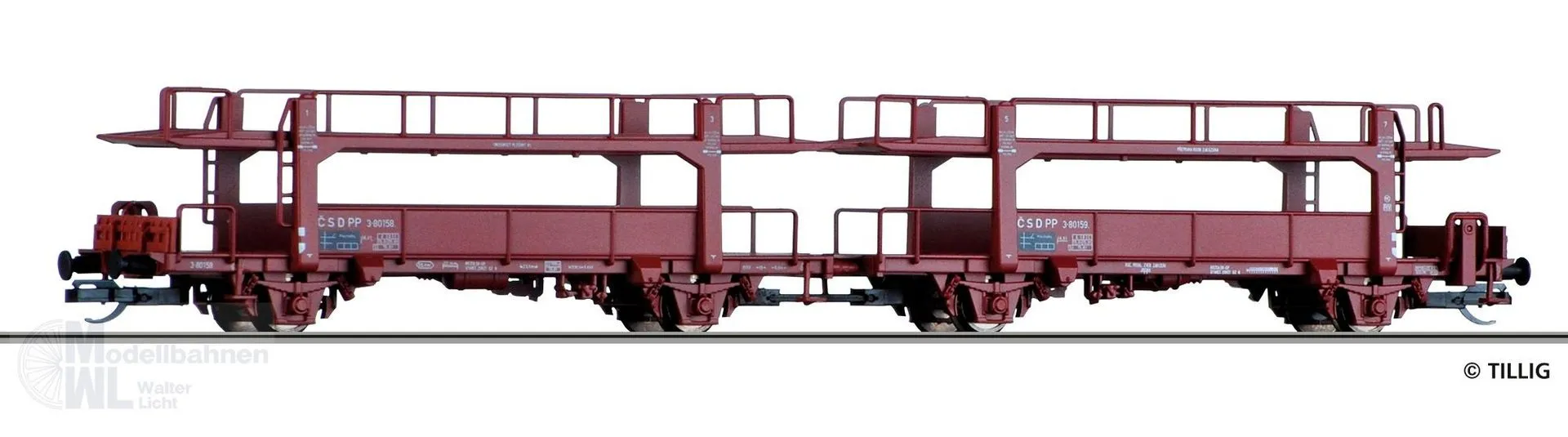 Tillig 502564 - Autotransportwagen CSD Ep.III PP (ex. 15592) TT 1:120