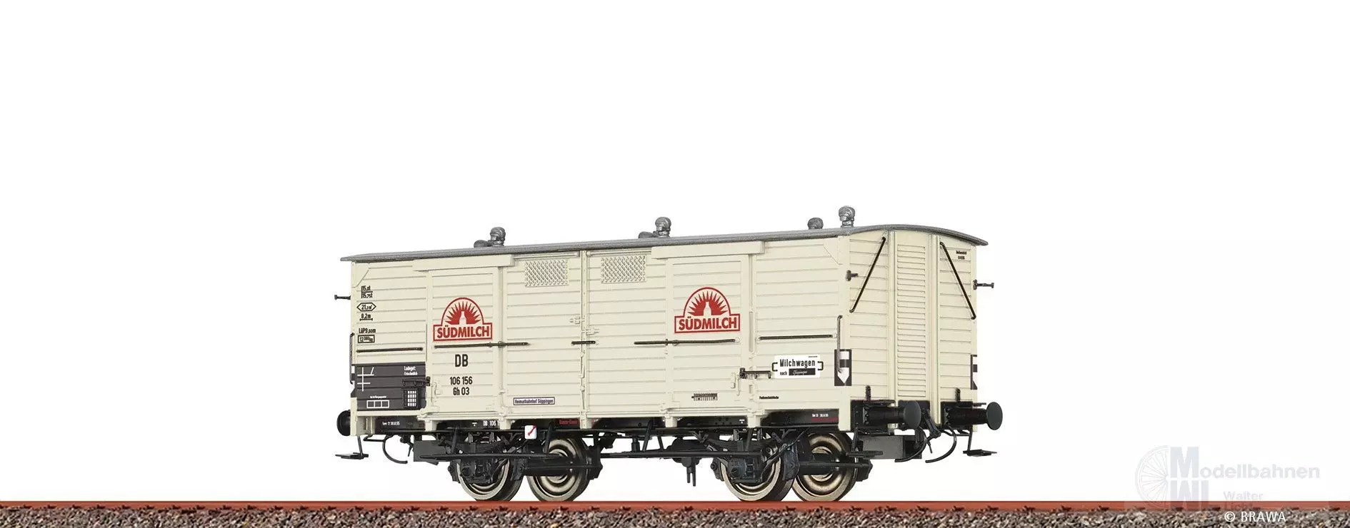 Brawa 50980 - Milchwagen DB Ep.III Südmilch Gh03 H0/GL