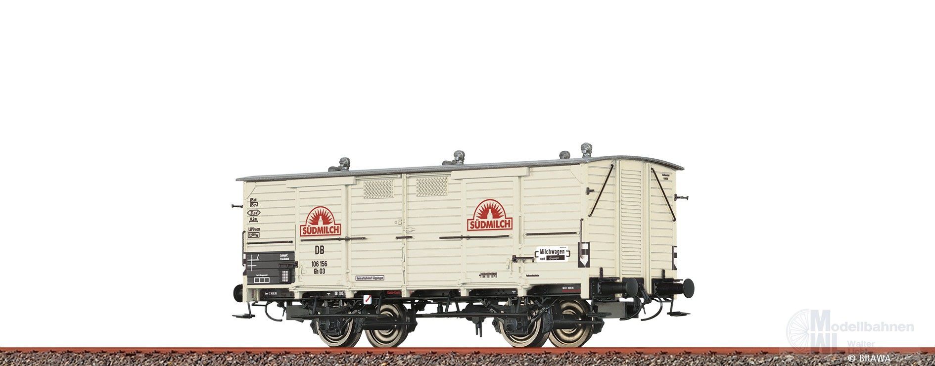 Brawa 50980 - Milchwagen DB Ep.III Südmilch Gh03 H0/GL Brawa 50980 - Milchwagen DB Ep.III Südmilch Gh03 H0/GL
