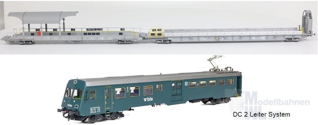 Exact Train 25005 - Autoverladezug 2 Grundset BLS Ep.VI 3.tlg. H0/GL Exact Train 25005 - Autoverladezug 2 Grundset BLS Ep.VI 3.tlg. H0/GL