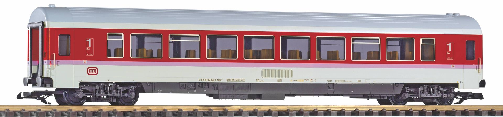 Piko 37663 - Personenwagen Apmz 1. Kl. DB orientrot Ep.IV Spur G Piko 37663 - Personenwagen Apmz 1. Kl. DB orientrot Ep.IV Spur G