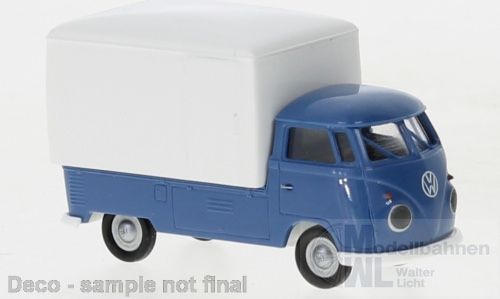 Brekina 32857 - VW T1b Großraumkasten brillantblau/weiß H0 1:87