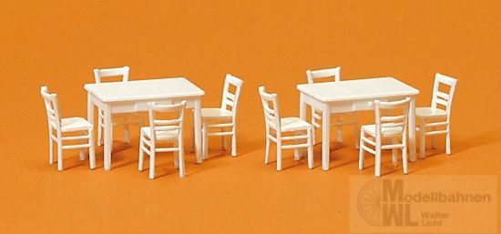 Preiser 17217 - 2 Tische, 8 Stühle Bausatz H0 1:87 Preiser 17217 - 2 Tische, 8 Stühle Bausatz H0 1:87