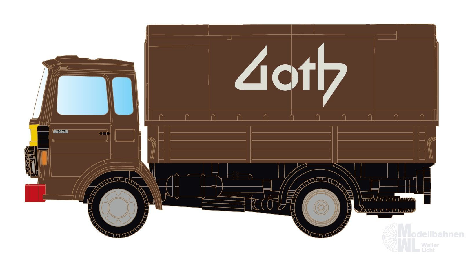 Lemke Minis 4862 - Renault JK75 mit Pritsche/Plane GOTH (CH) N 1:160