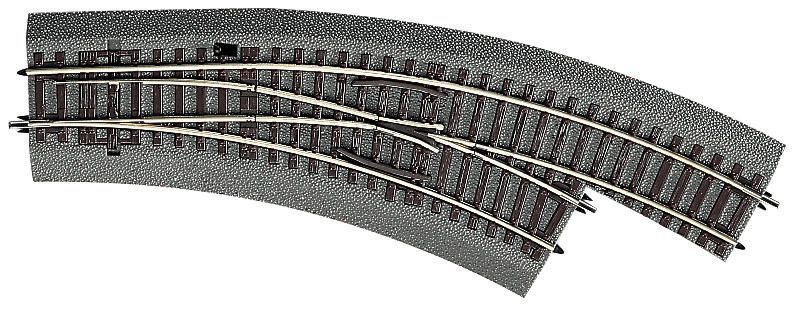 Roco 42557 - Bogenweiche rechts BWR-2/3 hand mit Bettung H0/GL
