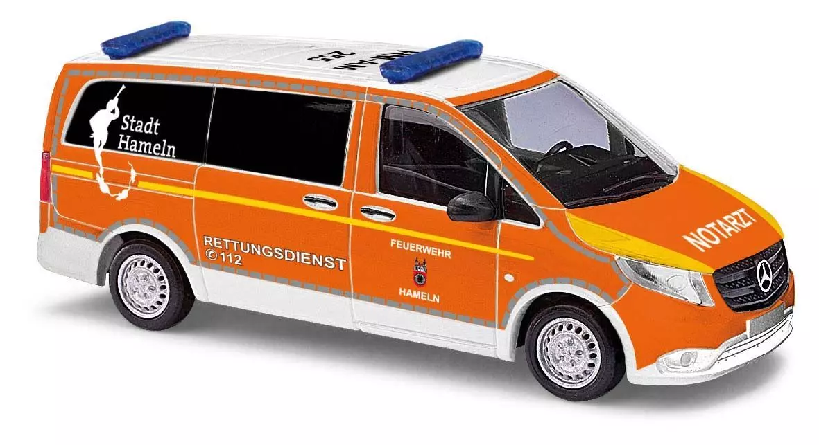 Busch 51182 - Mercedes-Benz Vito Notarzt Hameln H0 1:87