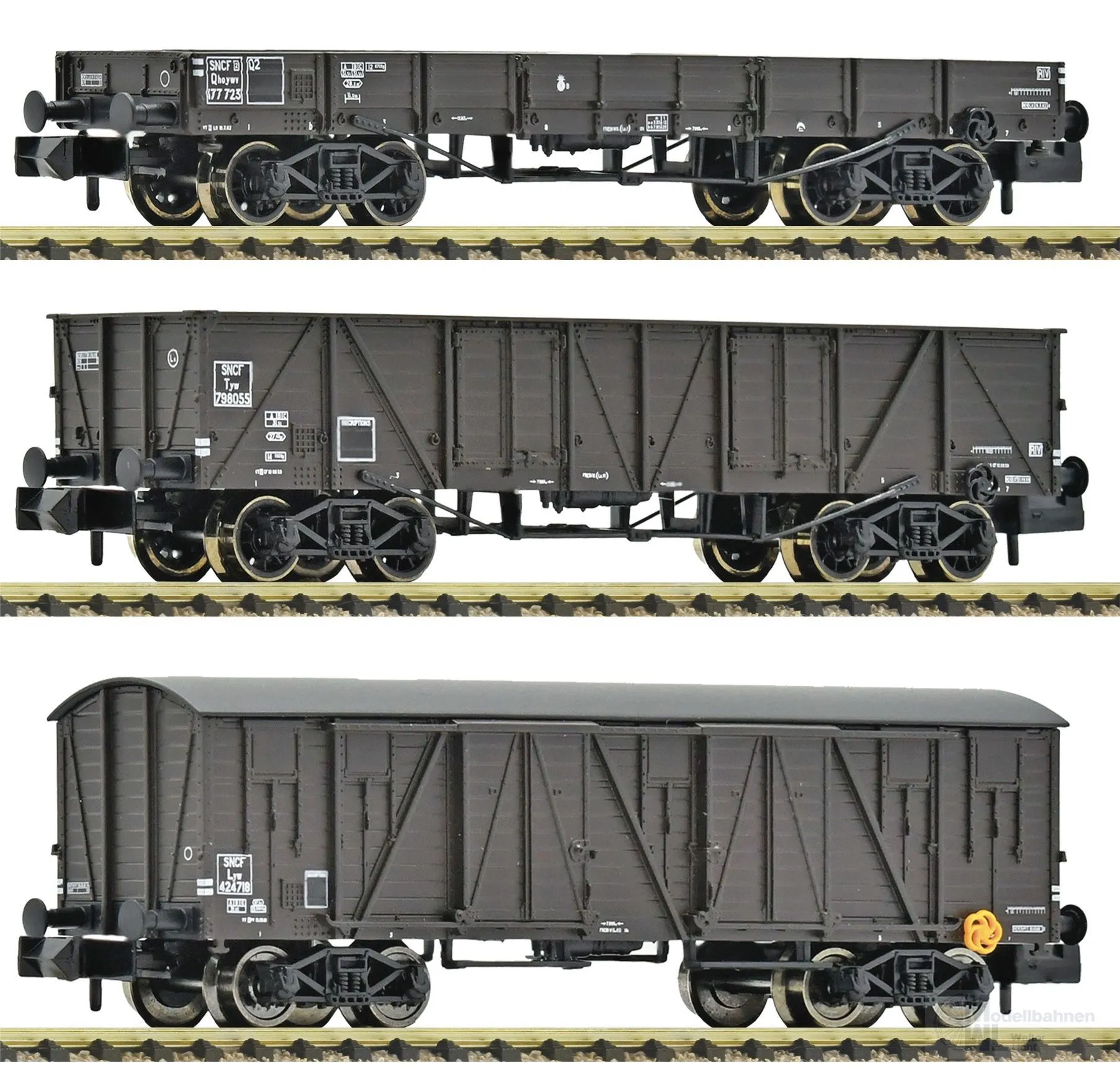 Fleischmann 6660167 - Güterwagen Set SNCF Ep.III 3.tlg. N 1:160