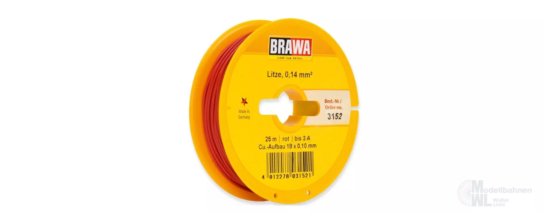 Brawa 3152 - Litze rot 25 Meter