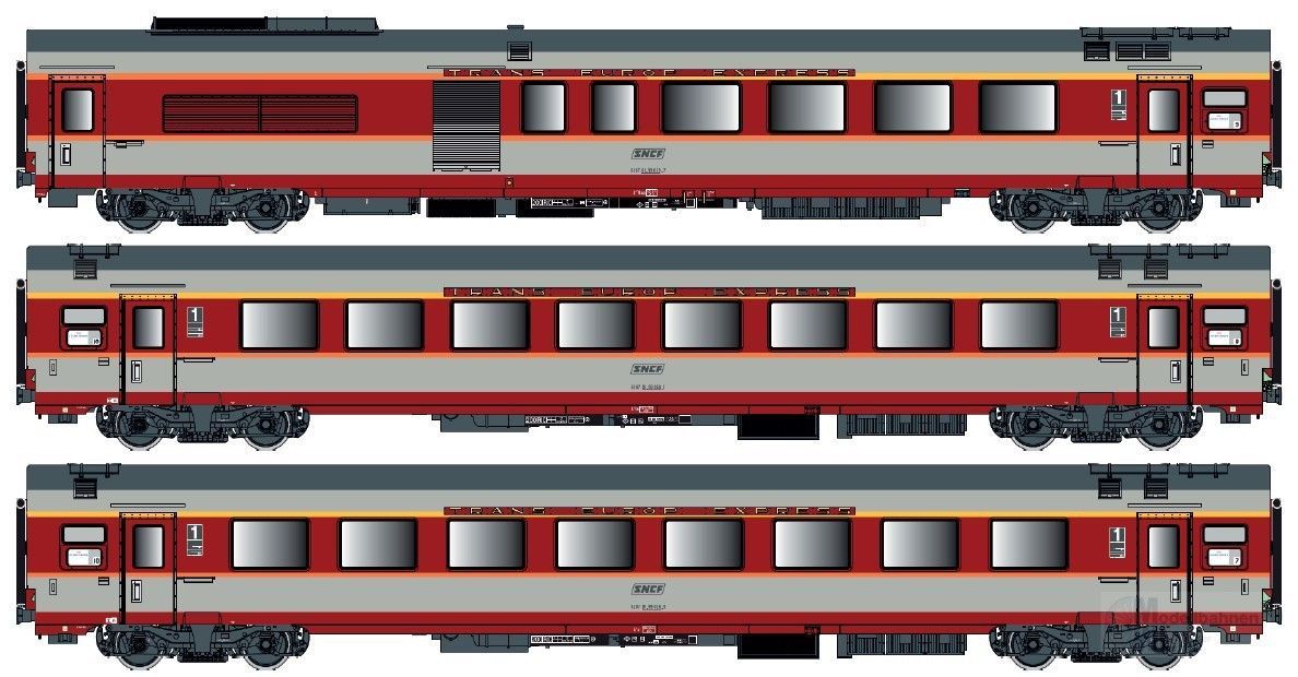 LS Models 40800DC - Personenwagen Set SNCF Ep.IV Jules Verne Set A 3.tlg. H0/GL