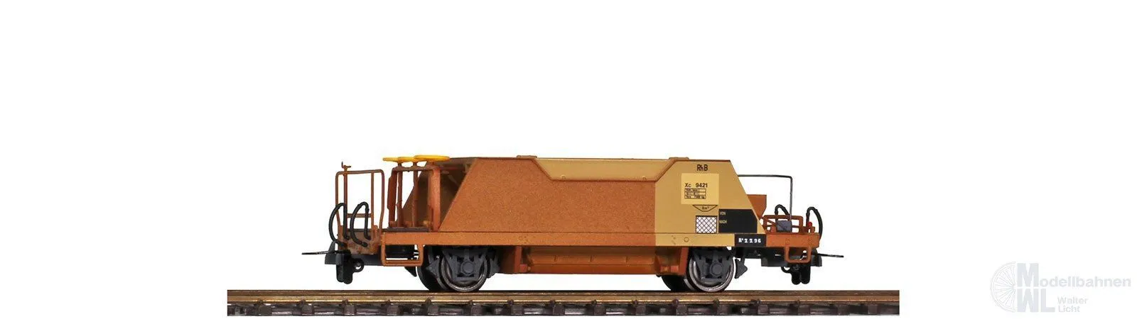 Bemo 2253121 - Schotterwagen RhB Ep.IV/V Xc 9421 gelb/rostig H0m