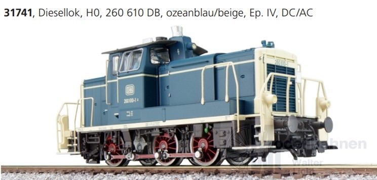 ESU 31741 - Diesellok BR 260 610 DB Ep.IV ozeanblau/beige H0/GL/WS