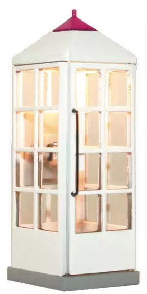 Viessmann 1372 - Telefonzelle Telekom geschlossen mit LED Beleuchtung H0 1:87