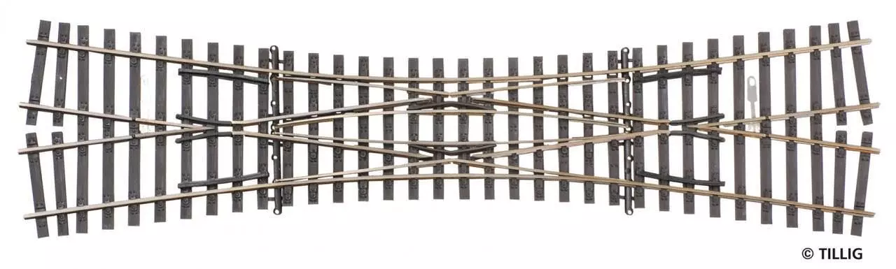 Tillig 85390 - Doppelkreuzungsweiche 15° Länge 228 mm H0/GL