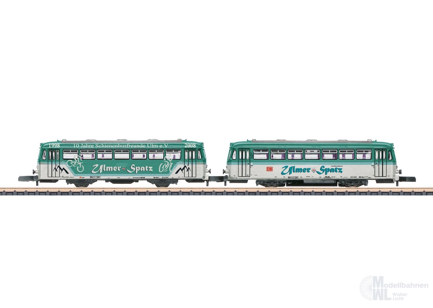 Märklin 88315 - Schienenbus mit Steuerwagen BR 798 DB Ep.VI Ulmer Spatz Z 1:220
