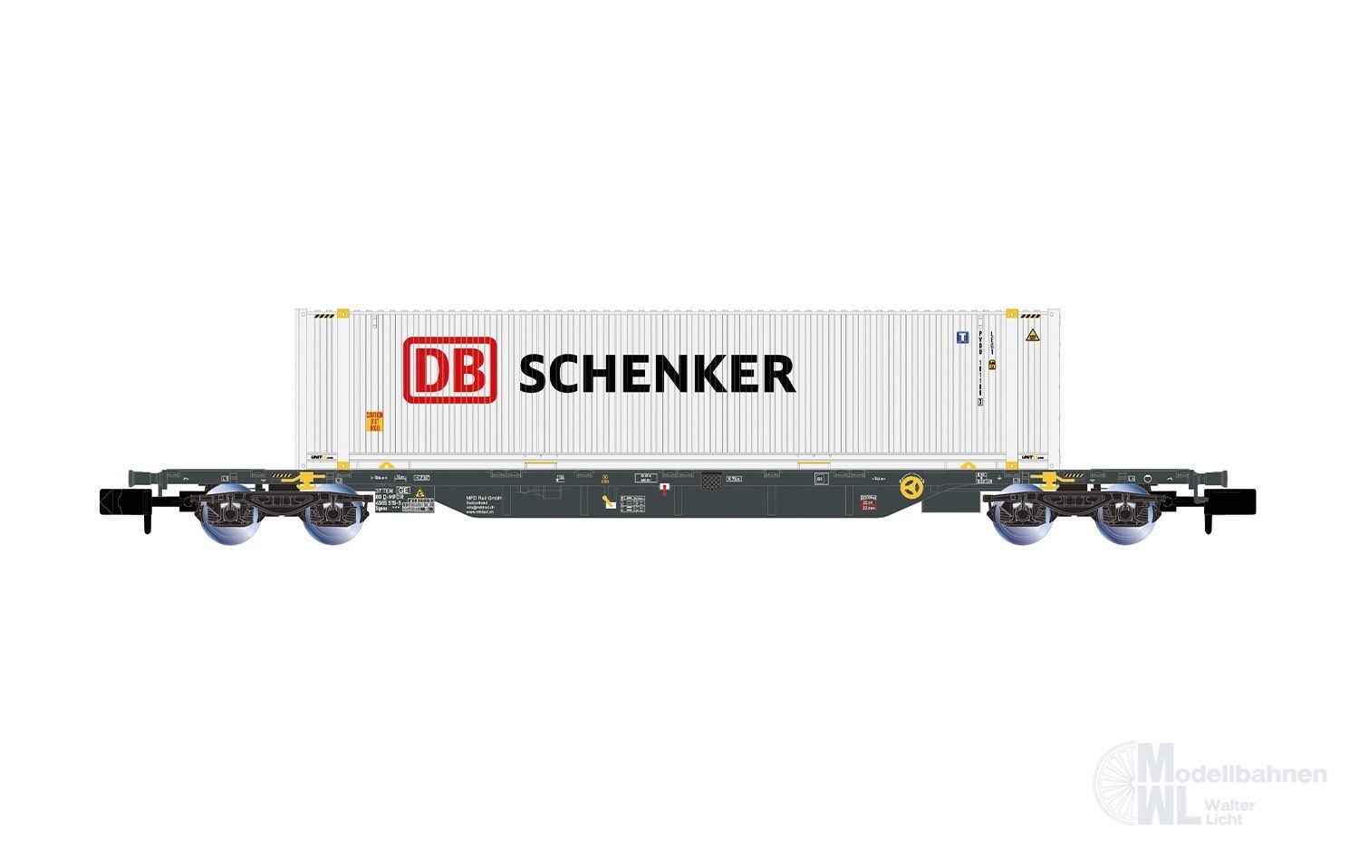 Arnold 6744 - Containertragwagen DB Schenker Ep.VI Container Schenker N 1:160