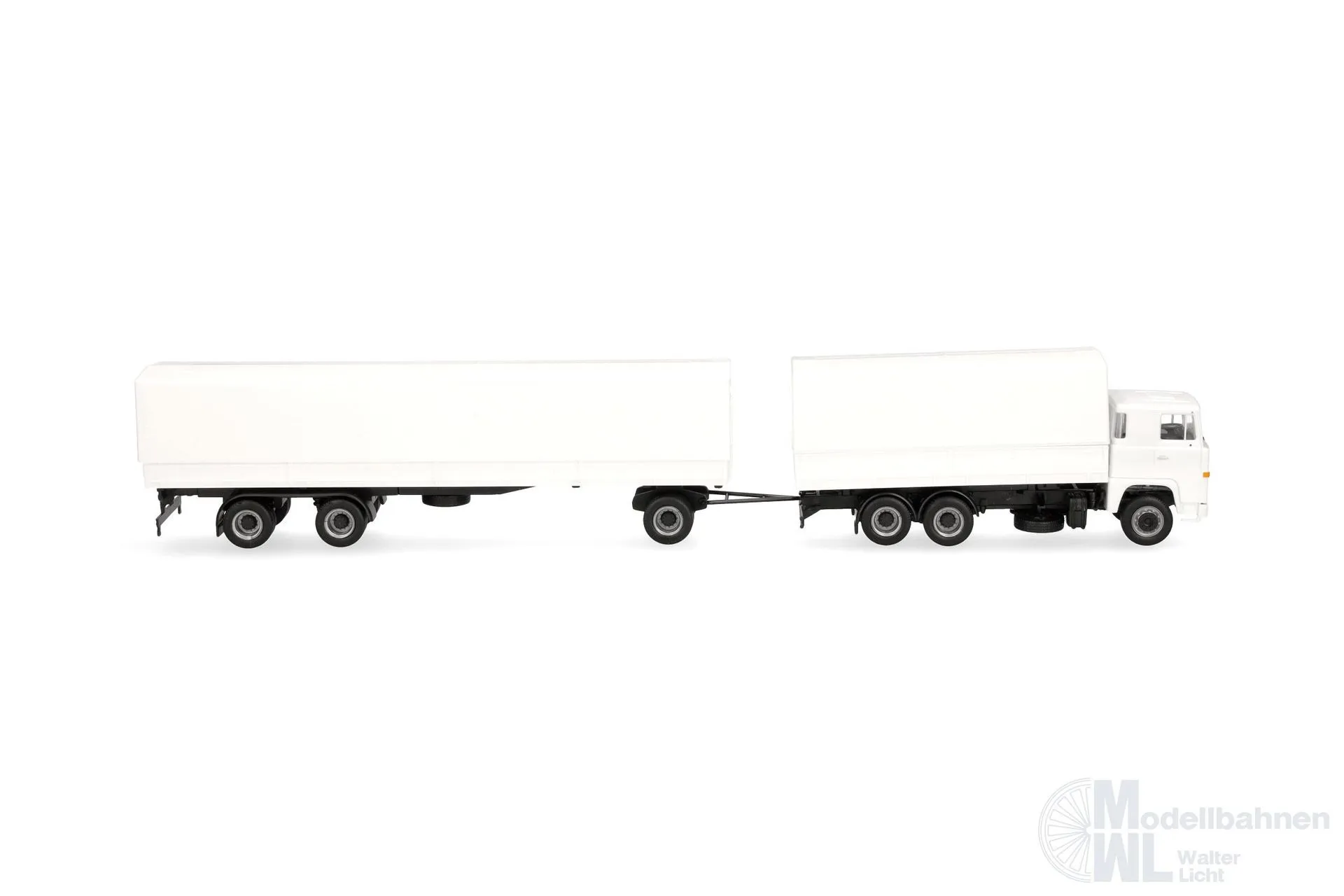 Herpa 320726 - Scania 141 Planen-Hängerzug weiß H0 1:87