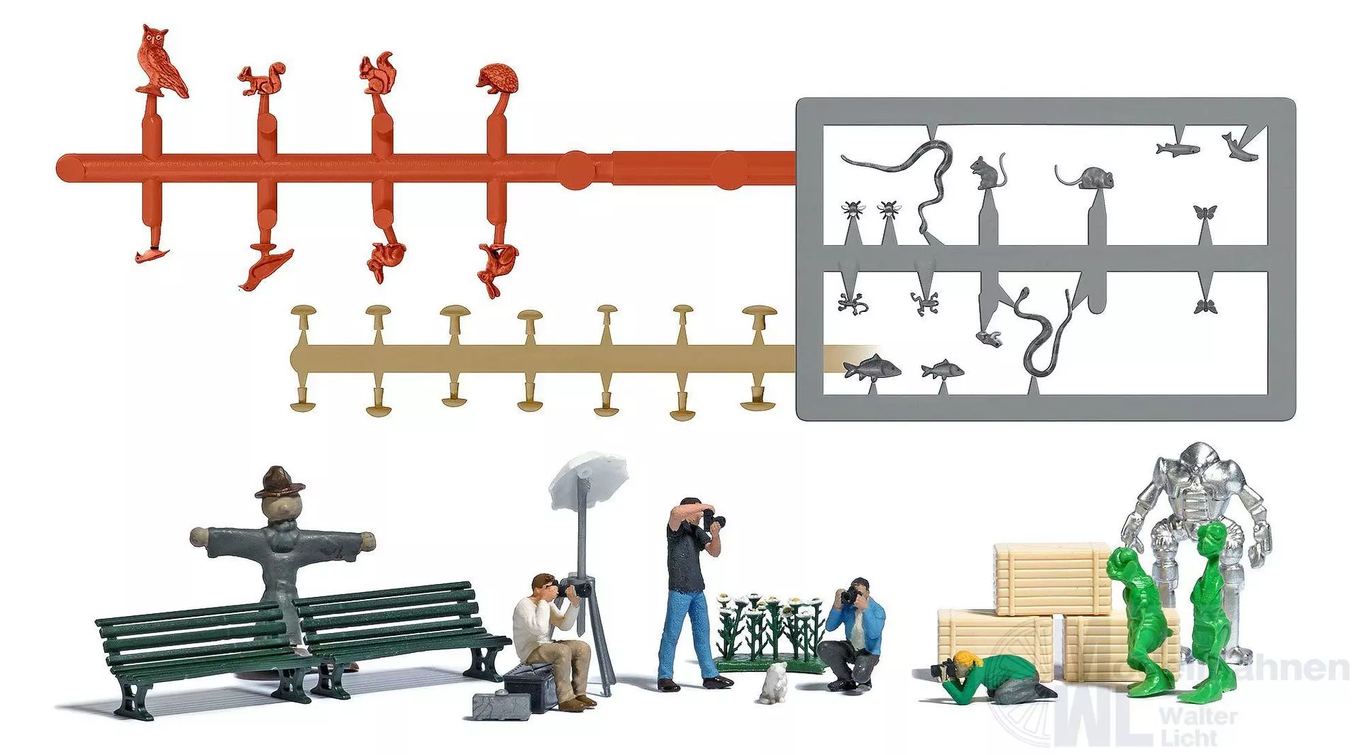 Busch 79810 - A-Set:4 Fotografen H0 1:87