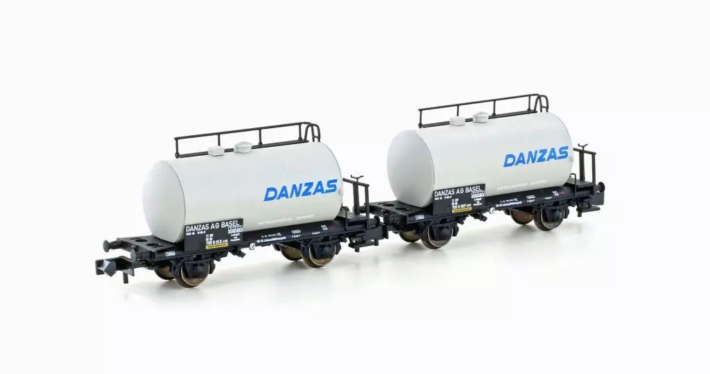 Hobbytrain 24834 - Leichtbau-Kesselwagen Set DB Ep.IV Danzas 2.tlg. N 1:160