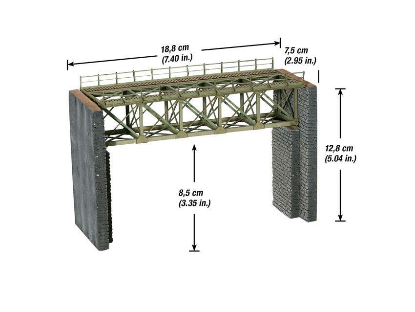Noch 67010 - Stahlbrücke mit Brückenköpfen H0 1:87