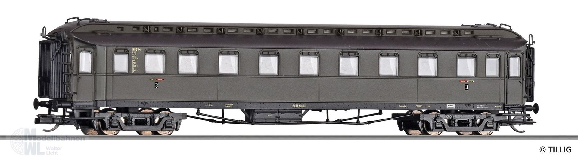 Tillig 12007 - Personenwagen DB Ep.III 3.Kl. TT 1:120