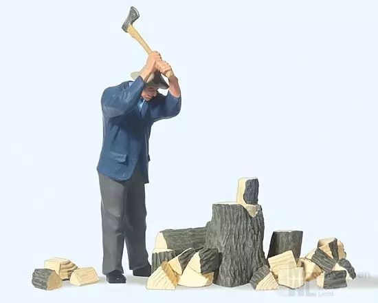 Preiser 45090 - Bauer, Holz hackend Spur G