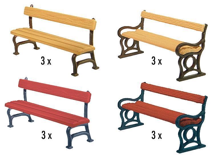 Faller 180443 - Parkbänke H0 1:87 Faller 180443 - Parkbänke H0 1:87