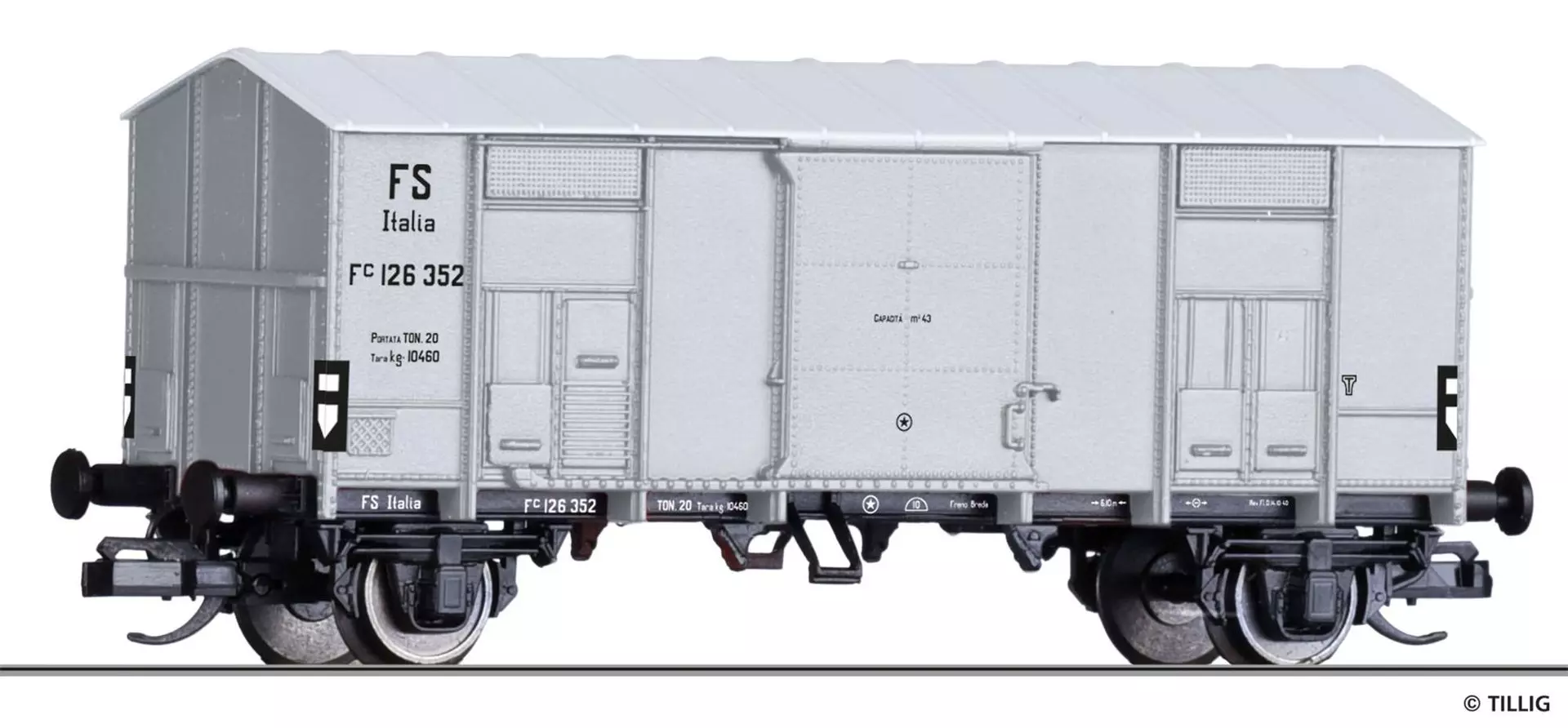 Tillig 14885 - Güterwagen gedeckt FS Ep.II TT 1:120