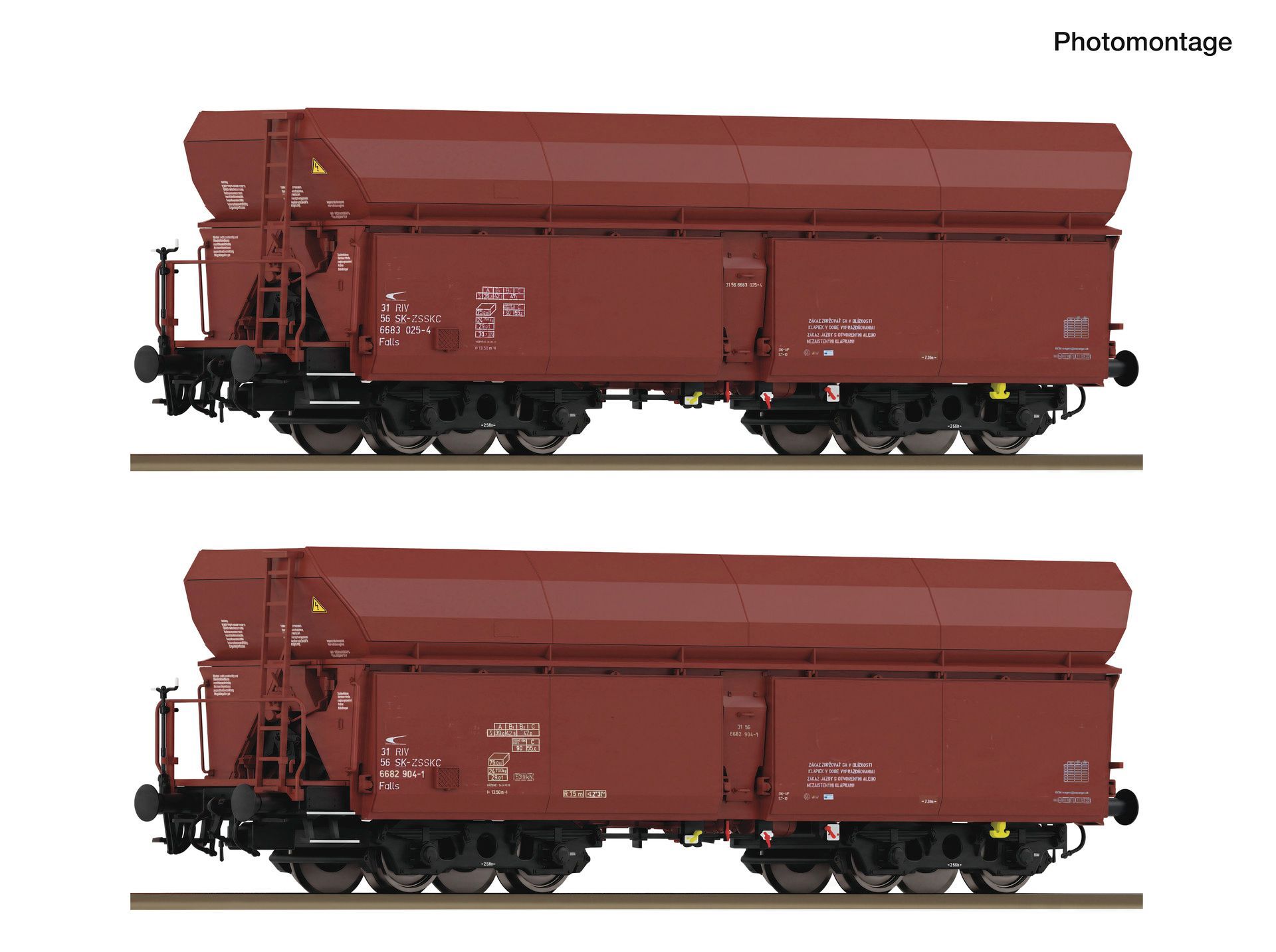 Roco 6600454 - 2er Set Selbstentladewagen Fals ZSSK Cargo