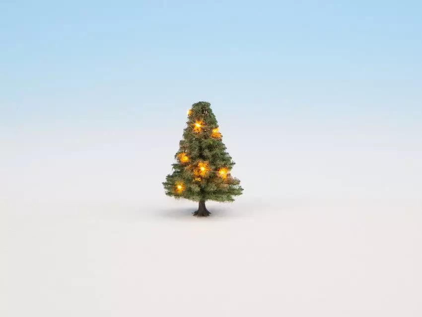 Noch 22111 - Beleuchteter Weihnachtsbaum grün, mit 10 LEDs, 5 cm hoch H0/TT/N/Z