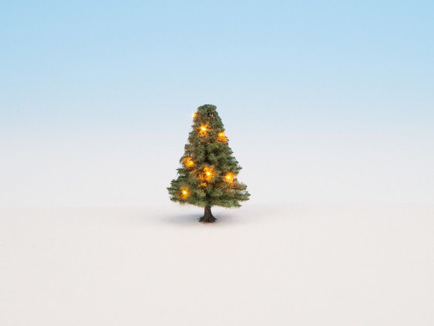 Noch 22111 - Beleuchteter Weihnachtsbaum grün, mit 10 LEDs, 5 cm hoch H0/TT/N/Z